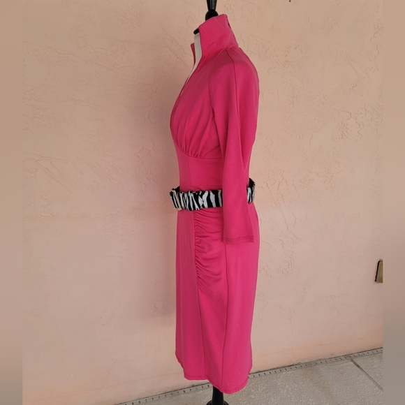 New Pinup Couture Pinup Girl Clothing Deadly Dames Pink Strangelove Wiggle Dress - Picture 3 of 10